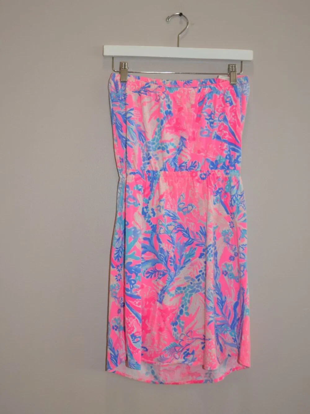 Lilly Pulitzer Windsor Tropical Strapless Pascha Aquadesiac Vibrant Club Dress S - Picture 6 of 8